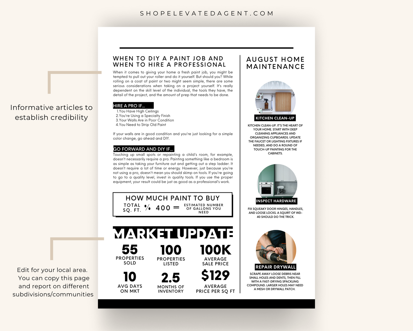 August Newsletter Template Real Estate Template for Newsletter Real Estate Newsletter Template for Realtors Real Estate Newsletter Template