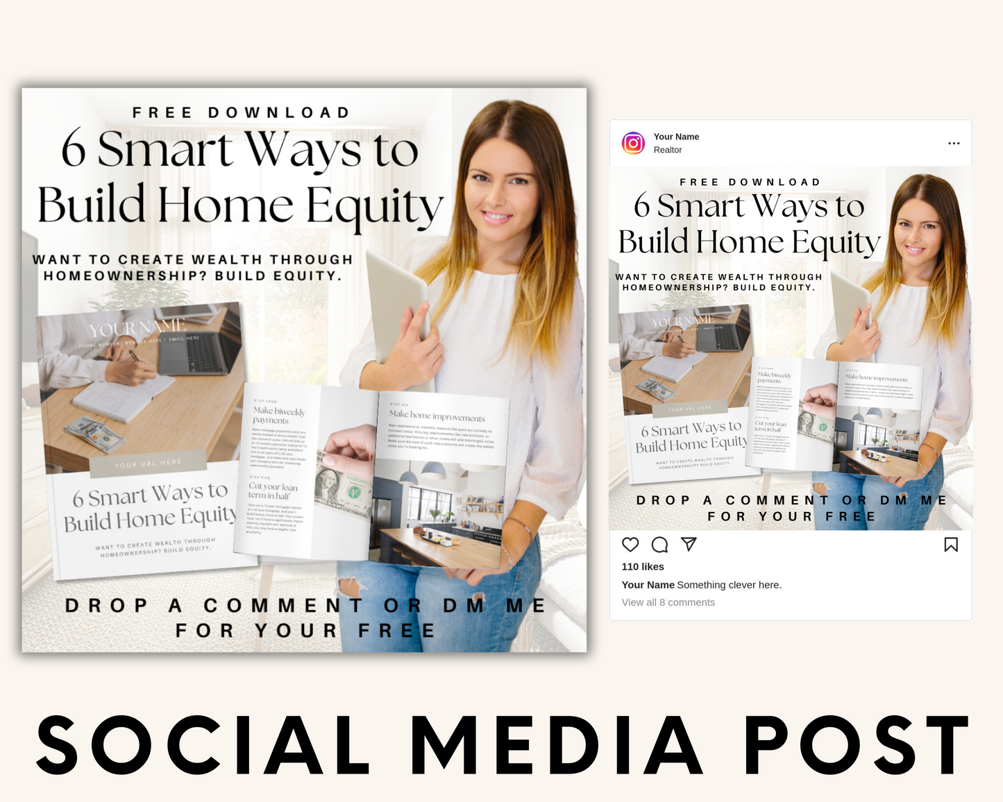 Real Estate Marketing, Real Estate Social Media, Home Seller Packet, Real Estate Postcard, Real Estate Mailers, Canva Landing Page, Realtor