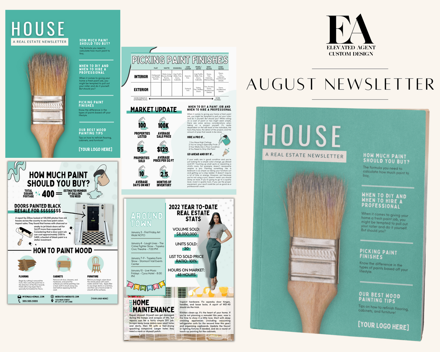 August Newsletter Template Real Estate Template for Newsletter Real Estate Newsletter Template for Realtors Real Estate Newsletter Template