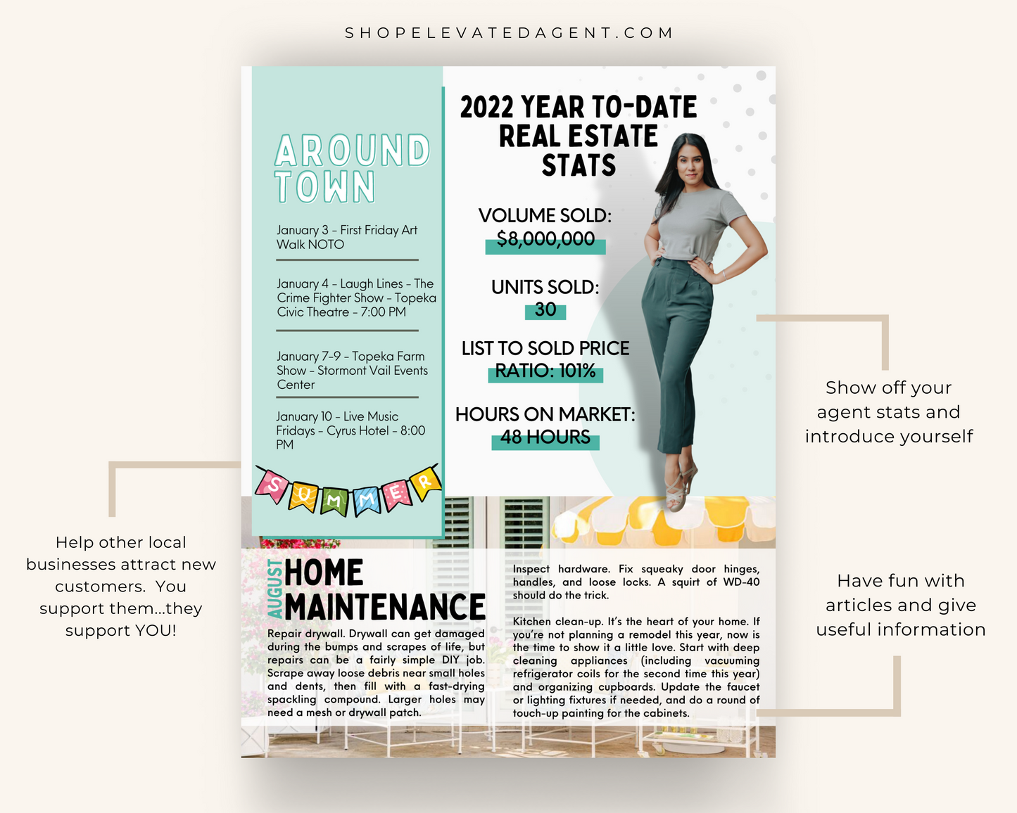 August Newsletter Template Real Estate Template for Newsletter Real Estate Newsletter Template for Realtors Real Estate Newsletter Template