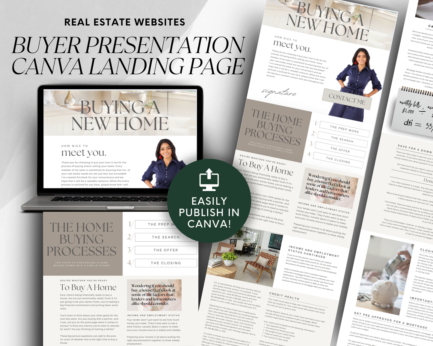 Home Buyer Presentation Canva Landing Page - Peaceful Design Style