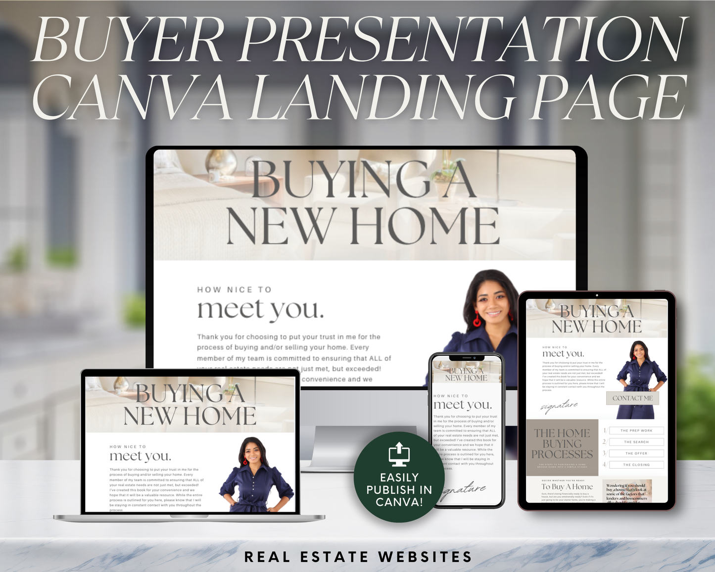 Home Buyer Presentation Canva Landing Page - Peaceful Design Style