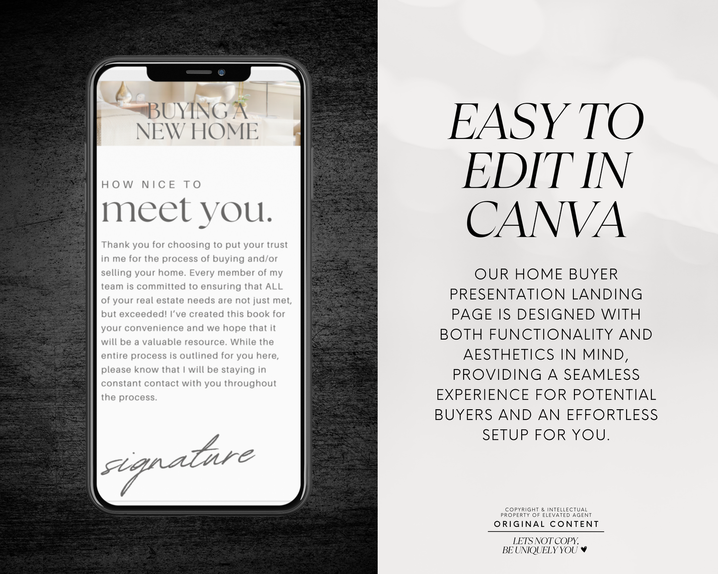 Home Buyer Presentation Canva Landing Page - Peaceful Design Style