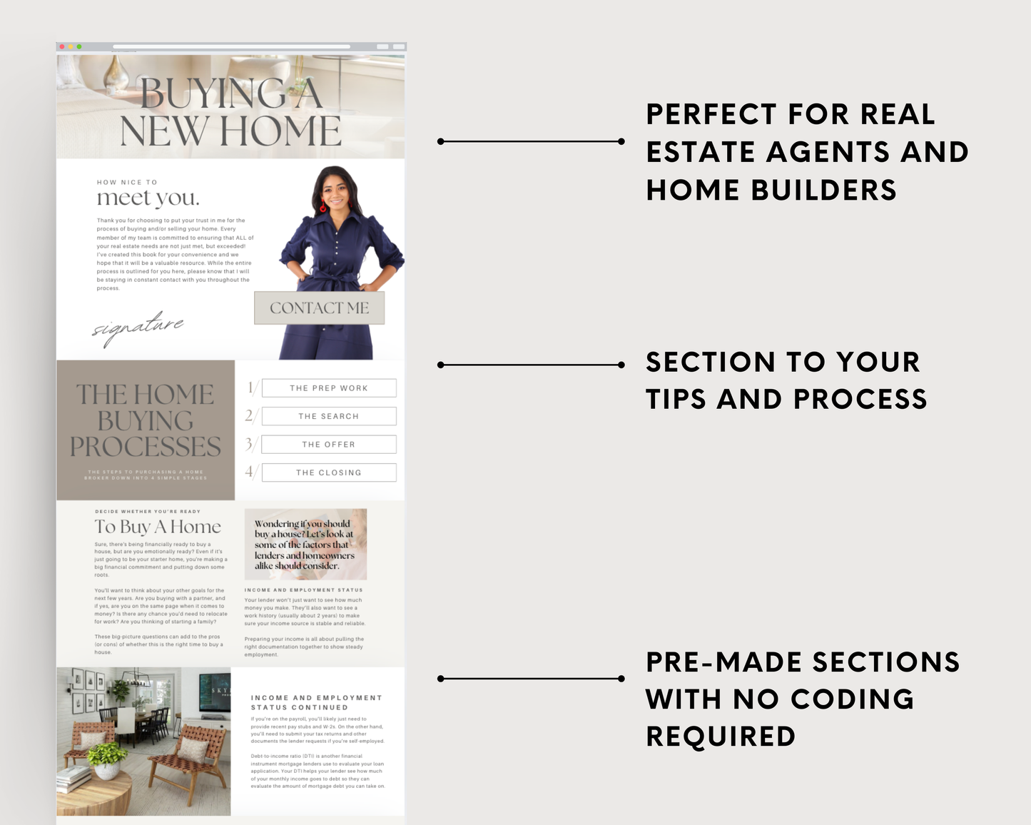 Home Buyer Presentation Canva Landing Page - Peaceful Design Style