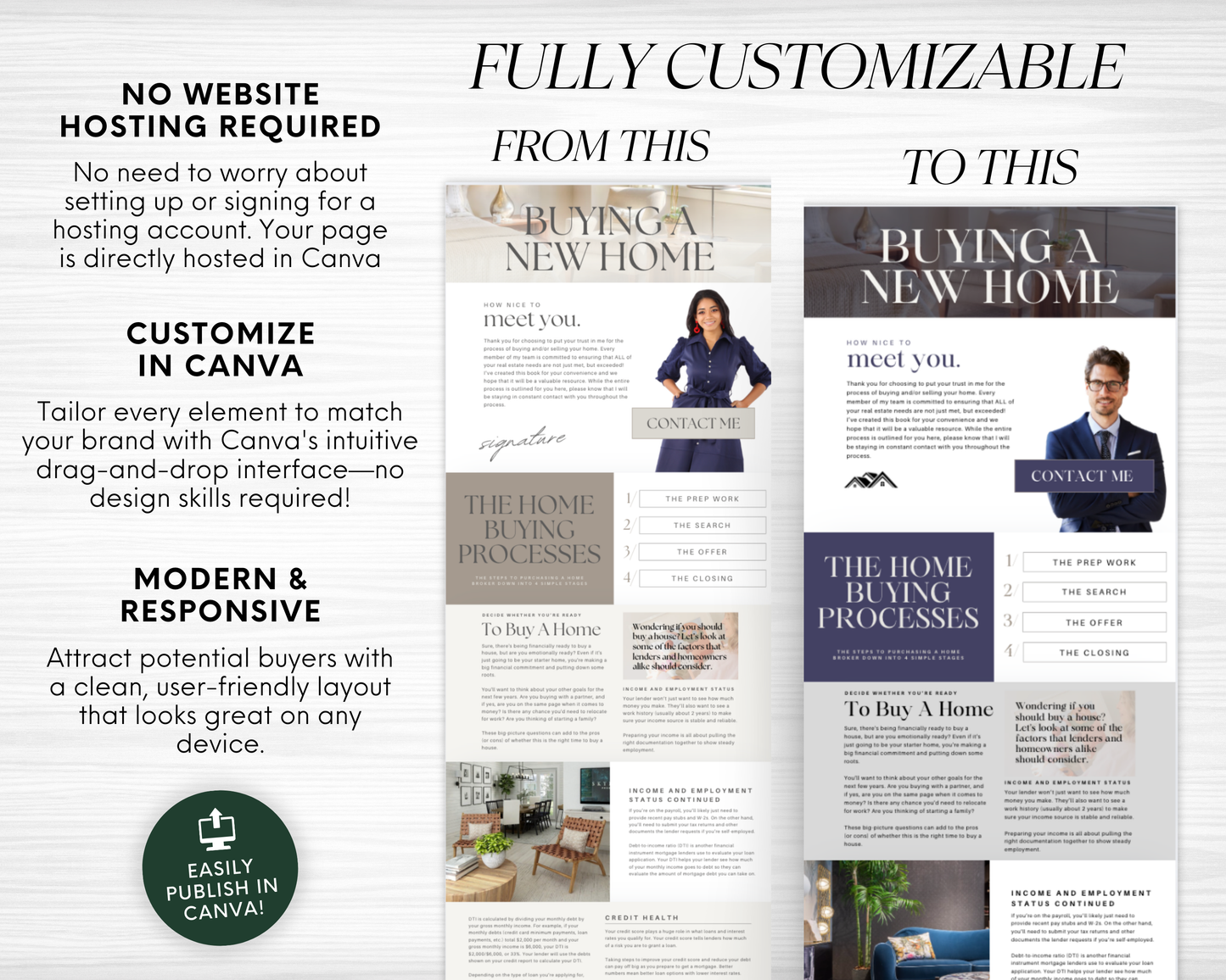 Home Buyer Presentation Canva Landing Page - Peaceful Design Style