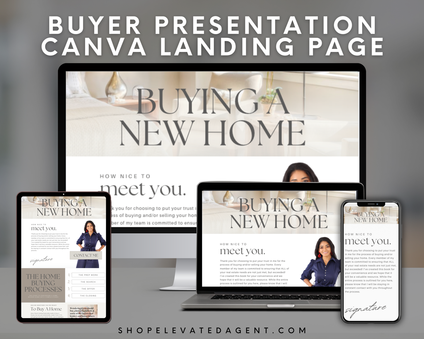 Home Buyer Presentation Canva Landing Page - Peaceful Design Style
