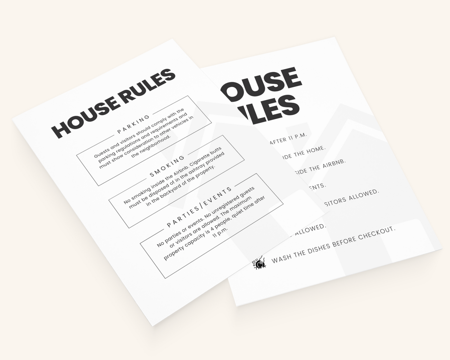 Real Estate Template – Airbnb House Rules Sign