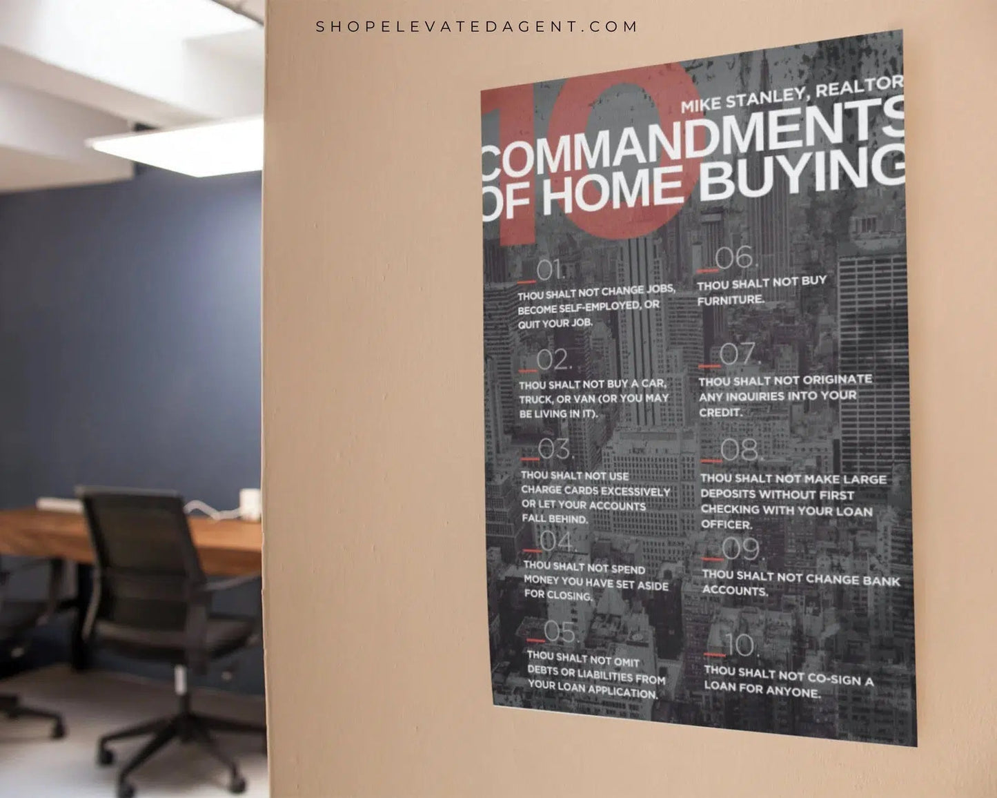 Real Estate Template for Office Poster Real Estate Office Decor for Real Estate Agent Poster Template for Real Estate Commandments