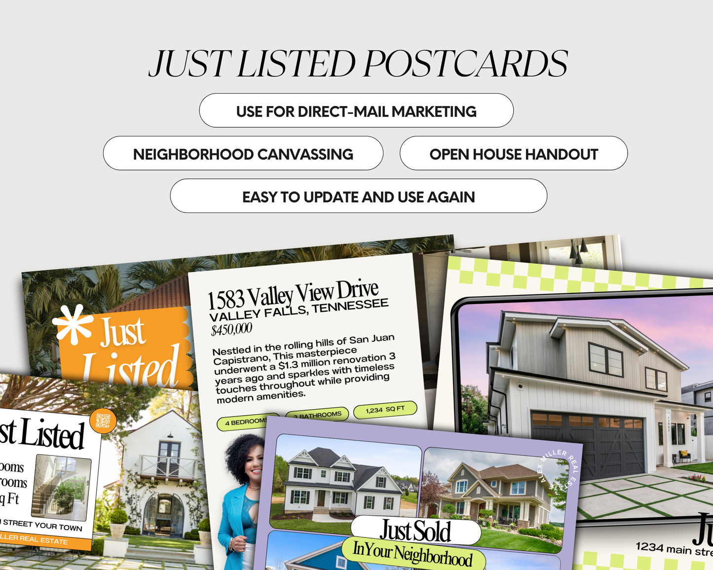 Just Listed Postcards Set 1