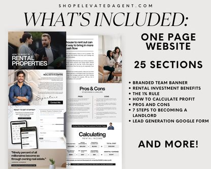 How To Invest In Rentals Landing Pages - Classic Design Style