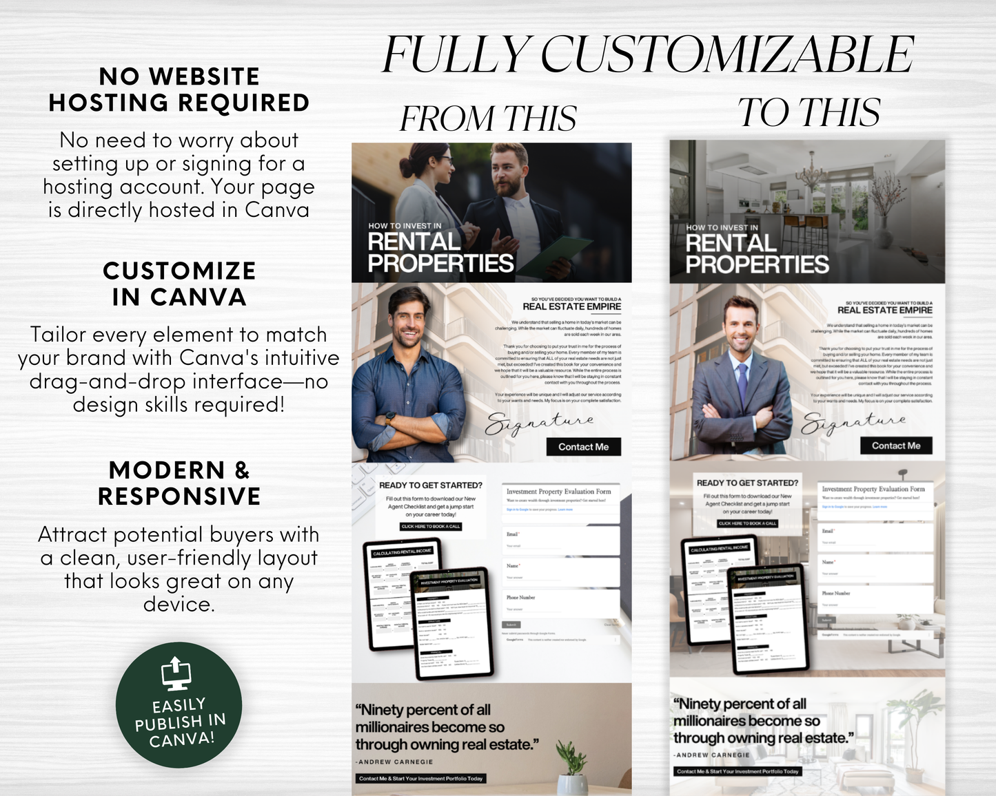 How To Invest In Rentals Landing Pages - Classic Design Style