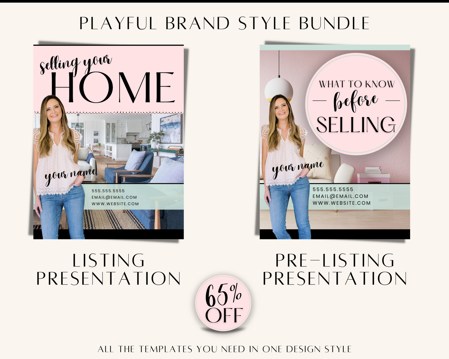 Pink Real Estate Templates Playful Bundle 1