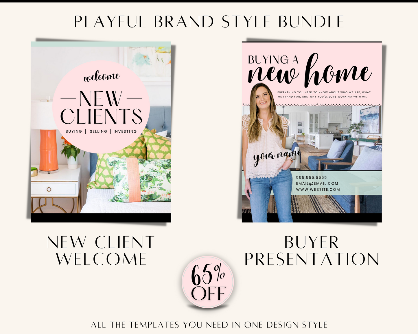 Pink Real Estate Templates Playful Bundle 1