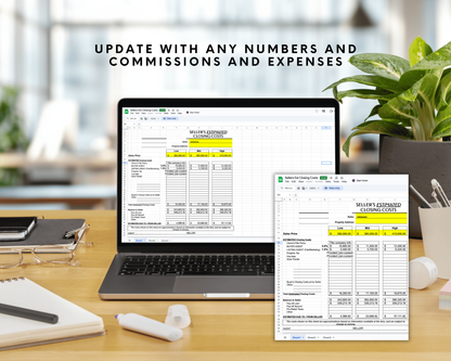 Sellers Estimated Closing Cost - Realtor Cost Spreadsheet