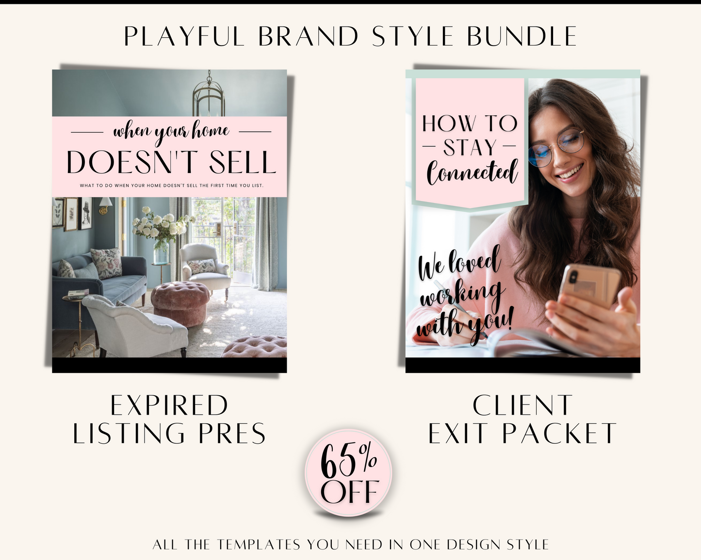 Pink Real Estate Templates Playful Bundle 1