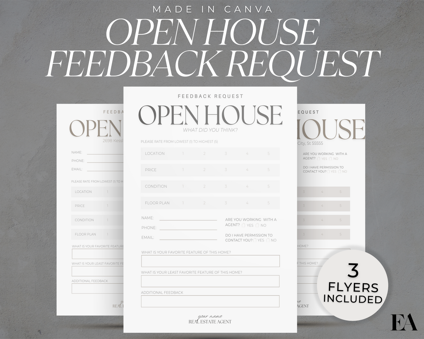 Real Estate Template – Peaceful Open House Feedback Form