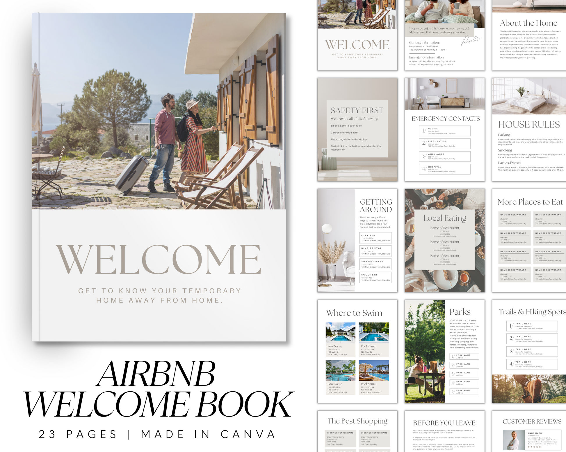 Real Estate Template – Peaceful Airbnb Welcome Book