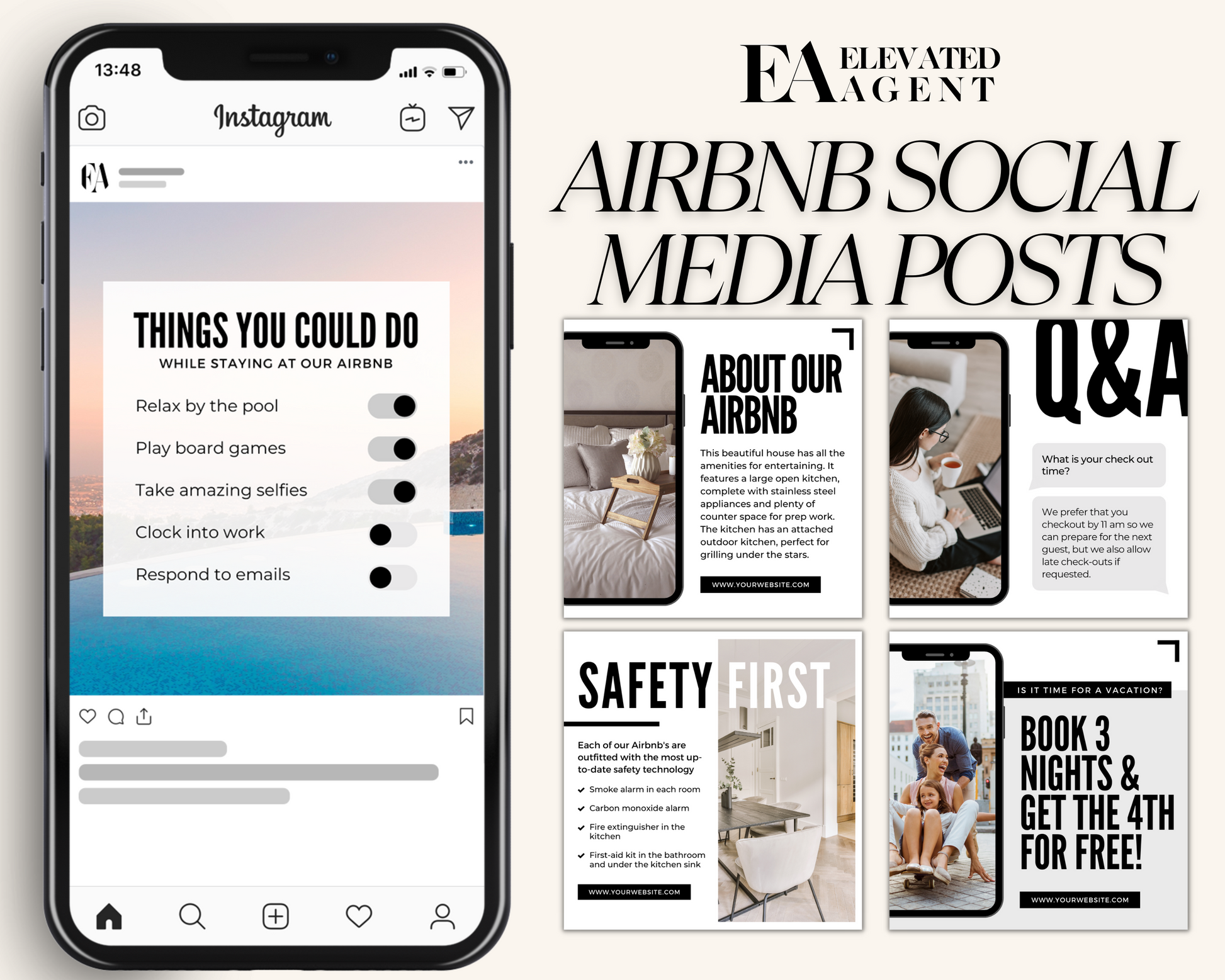 Real Estate Template – Minimal Airbnb Social Media Posts 2