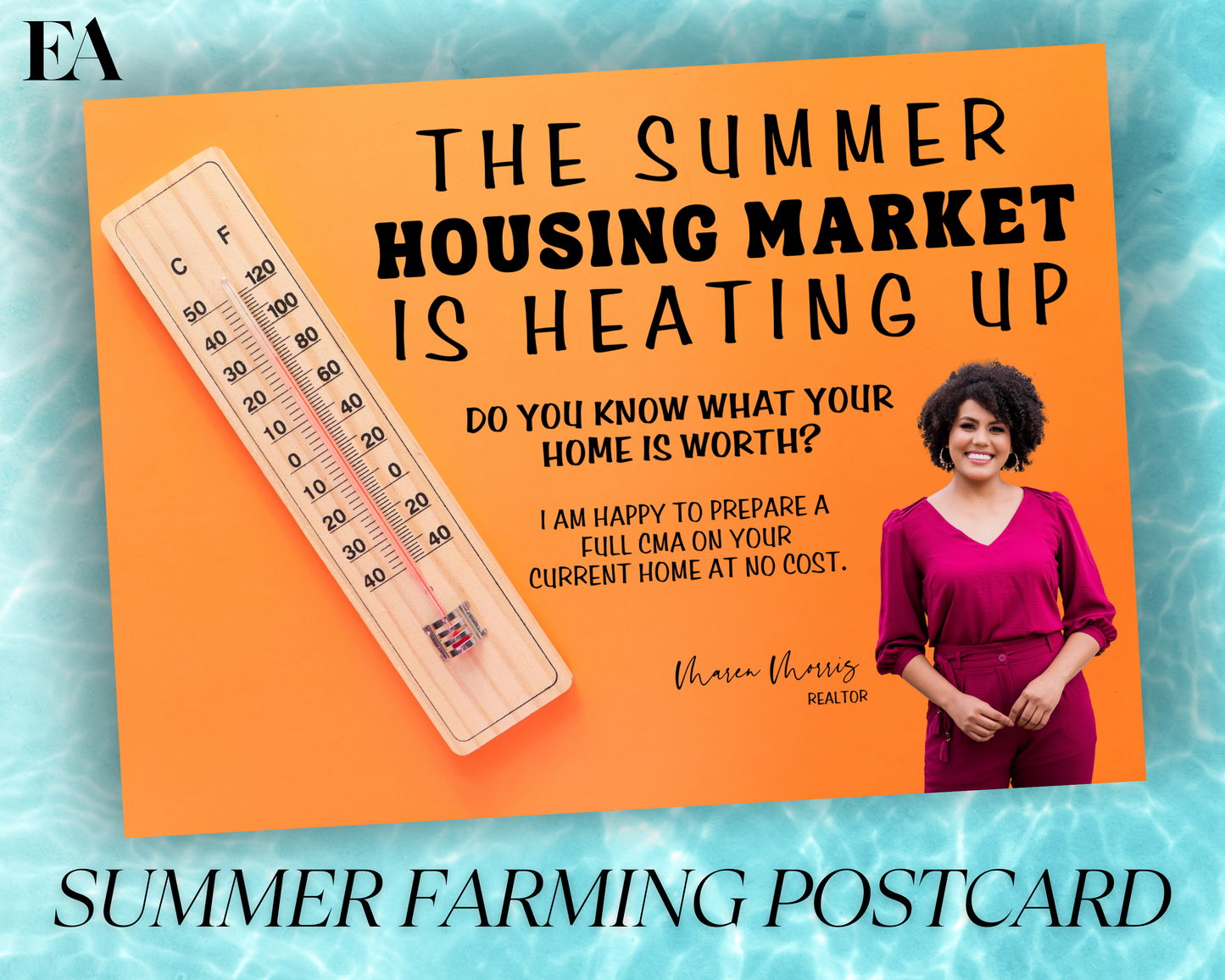 Real Estate CMA Postcard Home Value Mailer Real Estate CMA Farming Postcard Real Estate Summer Postcard Farming Postcard Summer CMA Postcard