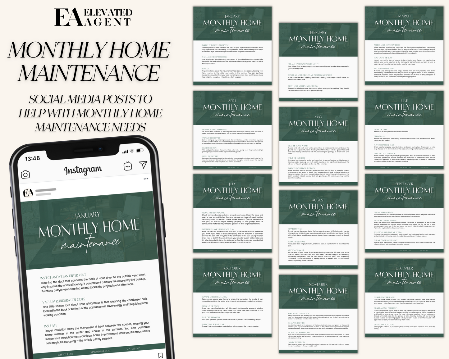 Home Maintenance Monthly Posts - Exclusive Brand Style