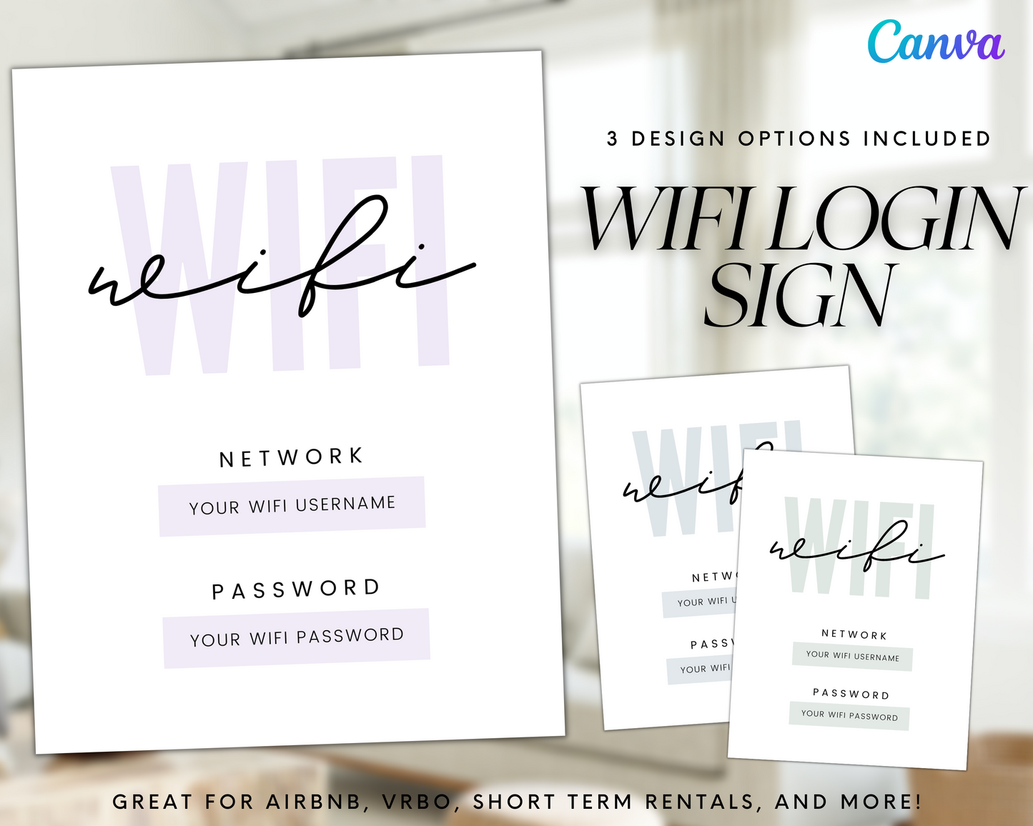 Real Estate Template – Airbnb Wifi Sign