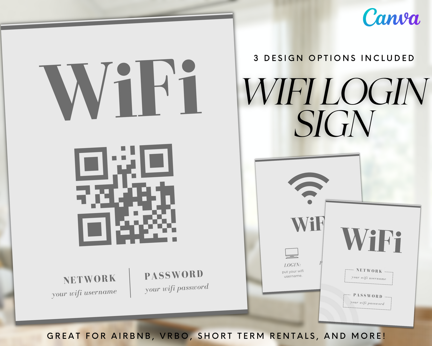 Real Estate Template – Airbnb Wifi Sign 1