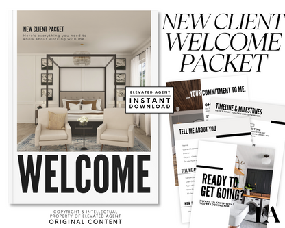 Client Welcome Packet, Real Estate Template, New Client Packet, Real Estate Marketing, Canva Template, Home Buyer Packet, Buyer's Guide