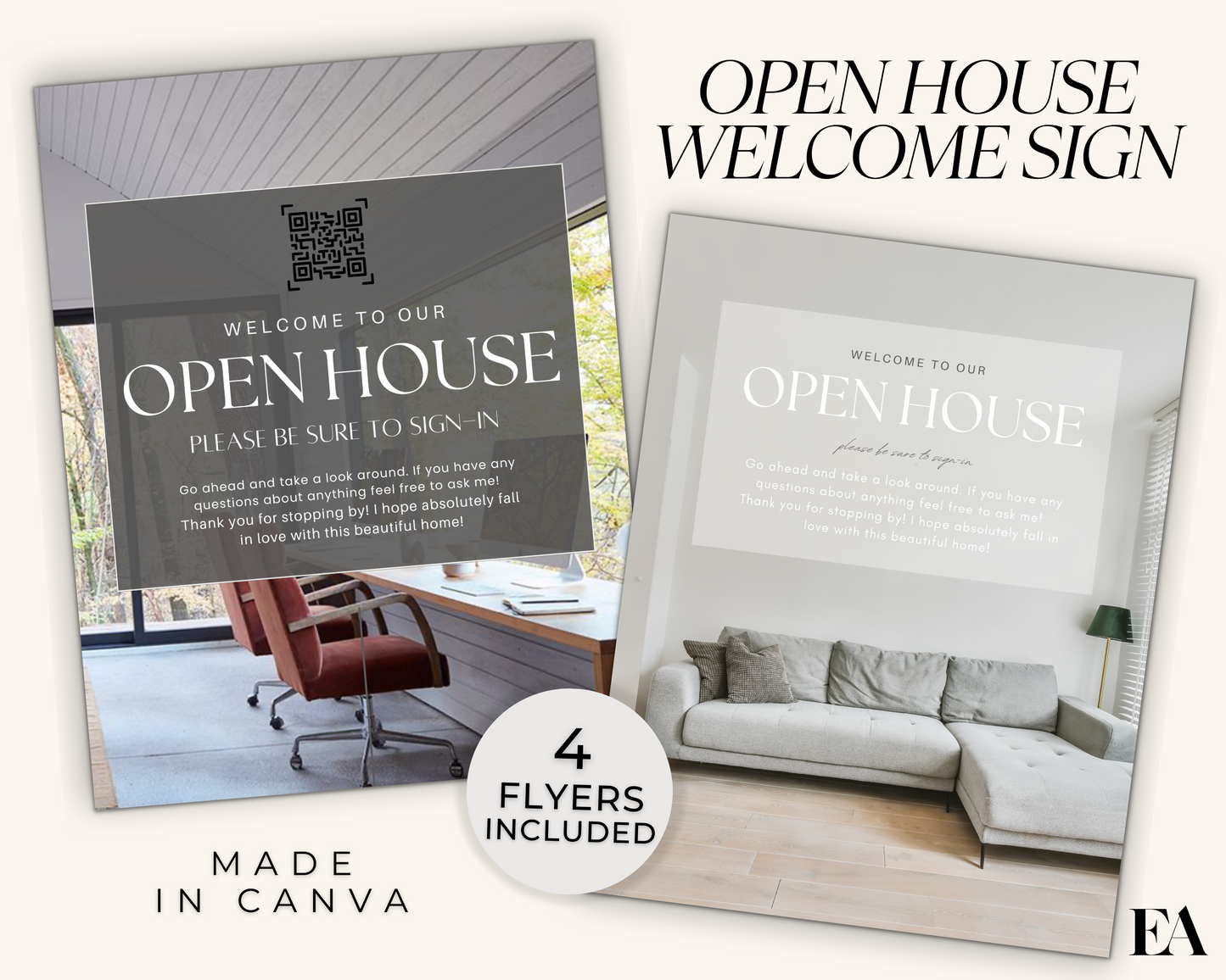 Real Estate Template – Peaceful Open House Welcome Sign