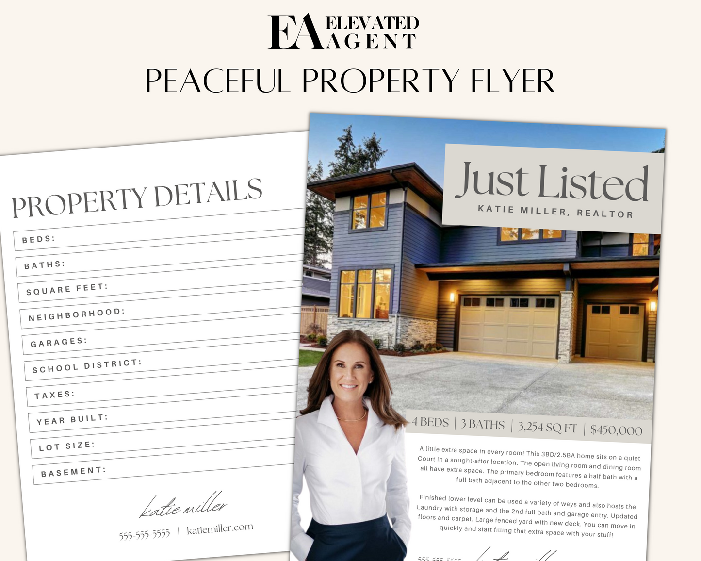 Just Listed Flyer - Peaceful Brand