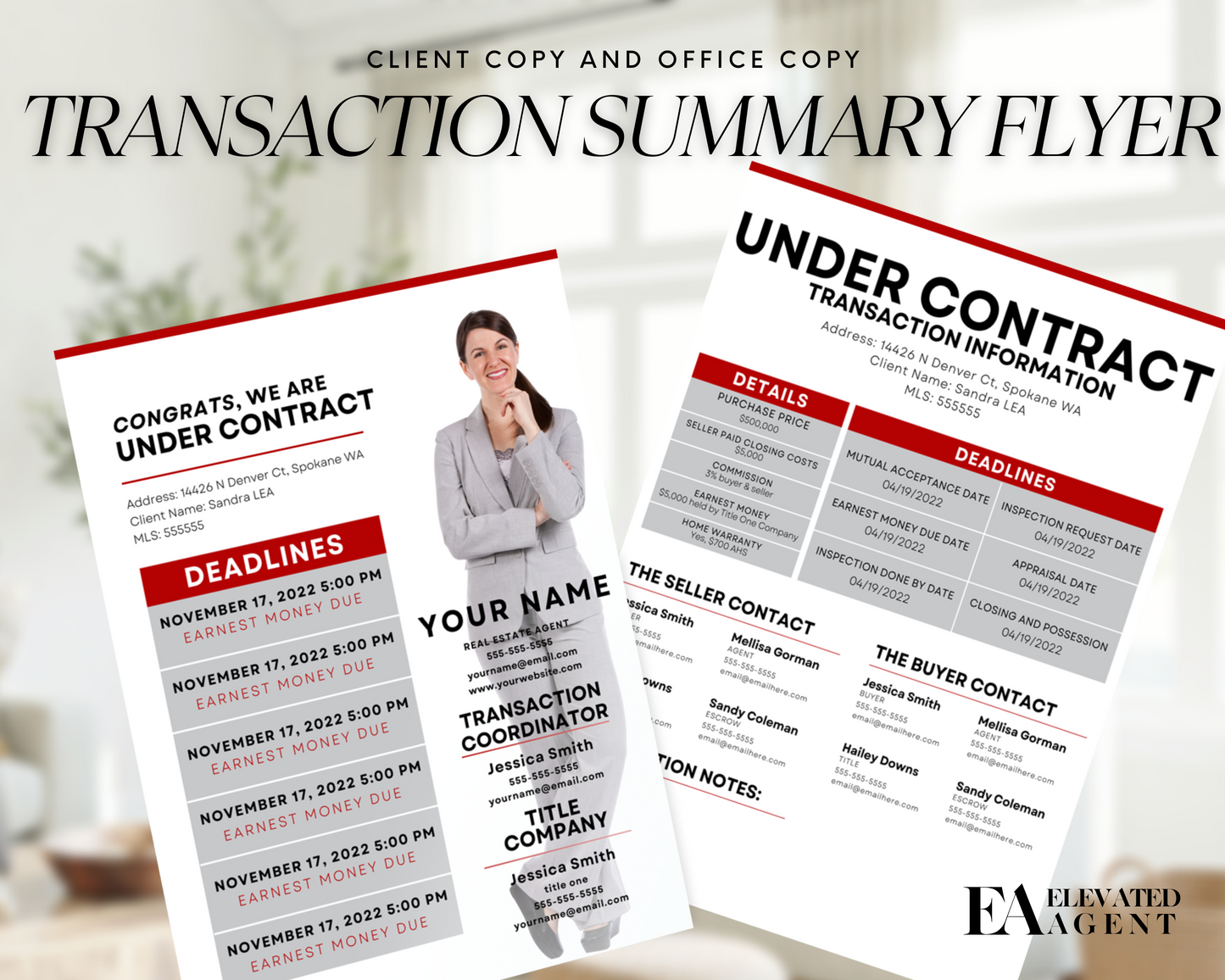 Real Estate Transaction Summary Template for Keller Williams Transaction Summary Template for KW Transaction Summary Real Estate Template