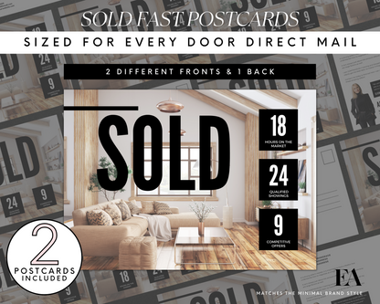 Real Estate Template – Minimal Sold Fast Postcard