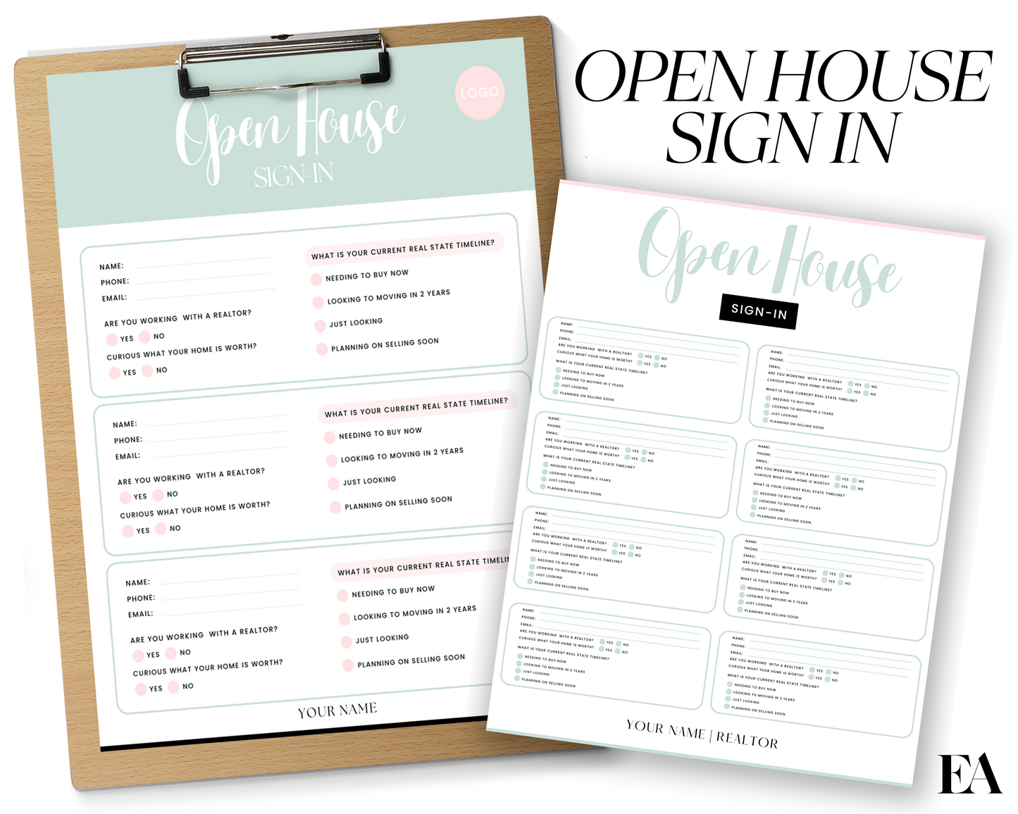 Open House Sign-In Set 1