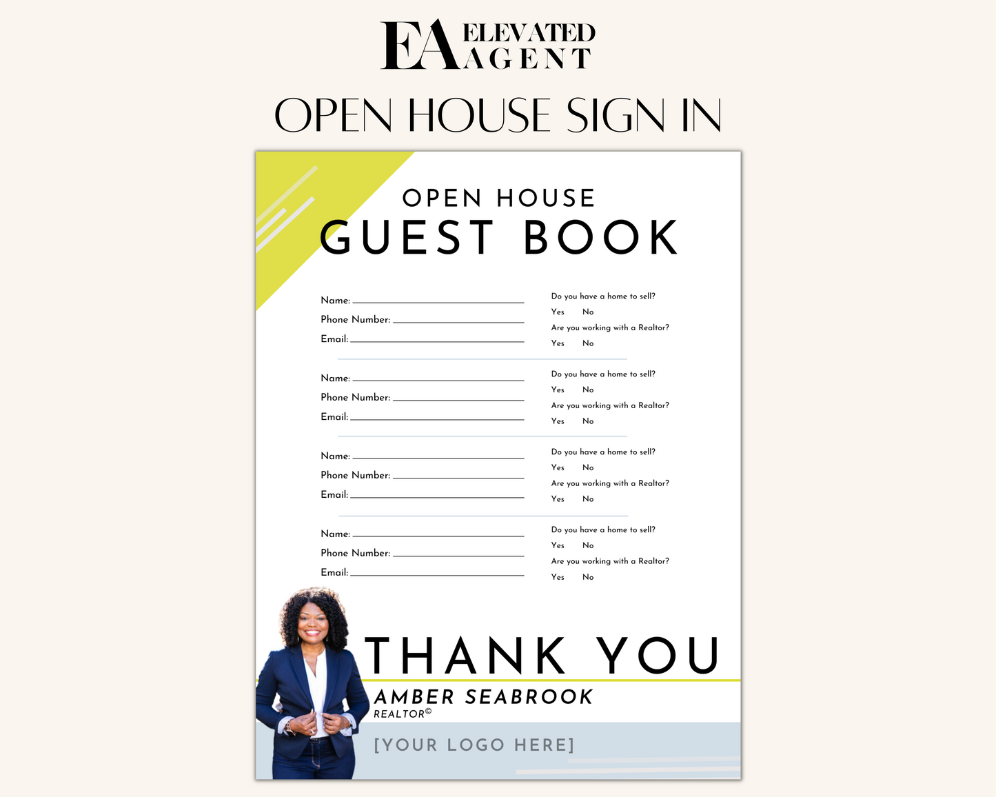 Open House Sign In Sheet