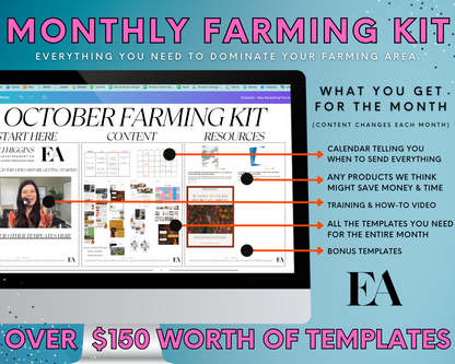 Real Estate Farming Kit, Real Estate Mailers, Real Estate Templates, Real Estate Bundle, Fall Real Estate Marketing, Postcards for Realtors