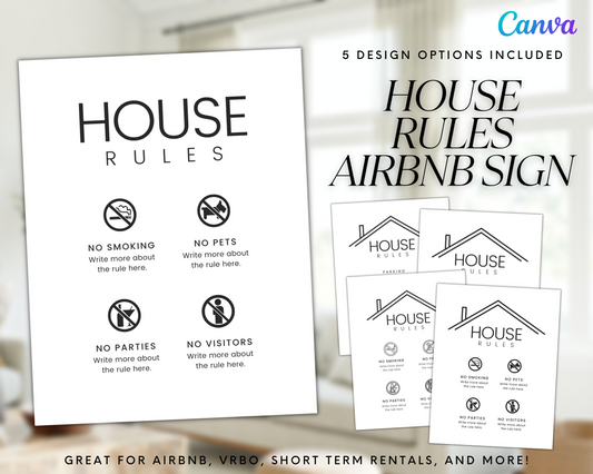 Real Estate Template – House Rules Airbnb Sign