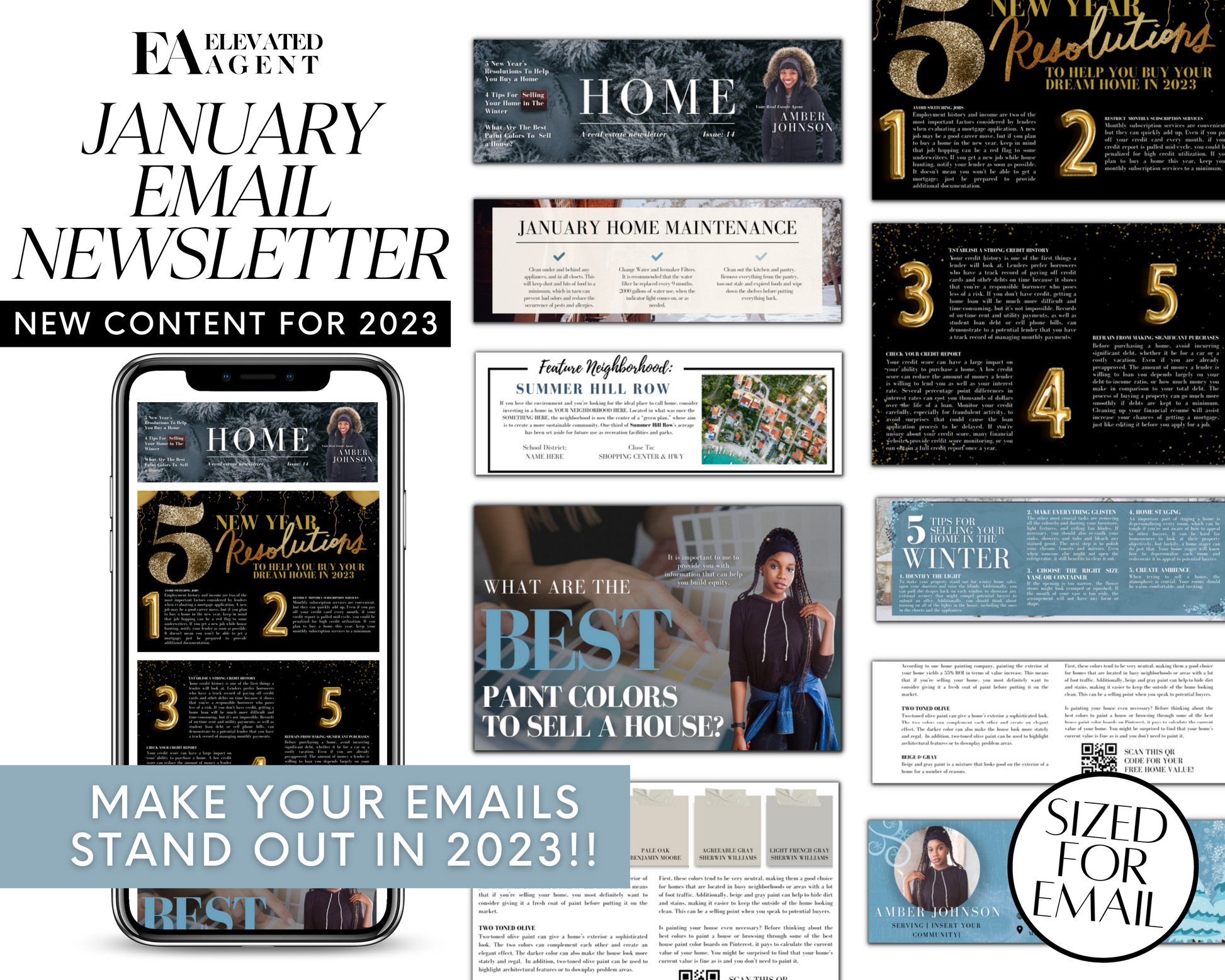 January Newsletter Template for Email Real Estate Template for Email Newsletter Real Estate Newsletter Template for Realtors Real Estate Email Newsletter Template 