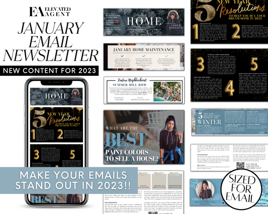 January Newsletter Template for Email Real Estate Template for Email Newsletter Real Estate Newsletter Template for Realtors Real Estate Email Newsletter Template 