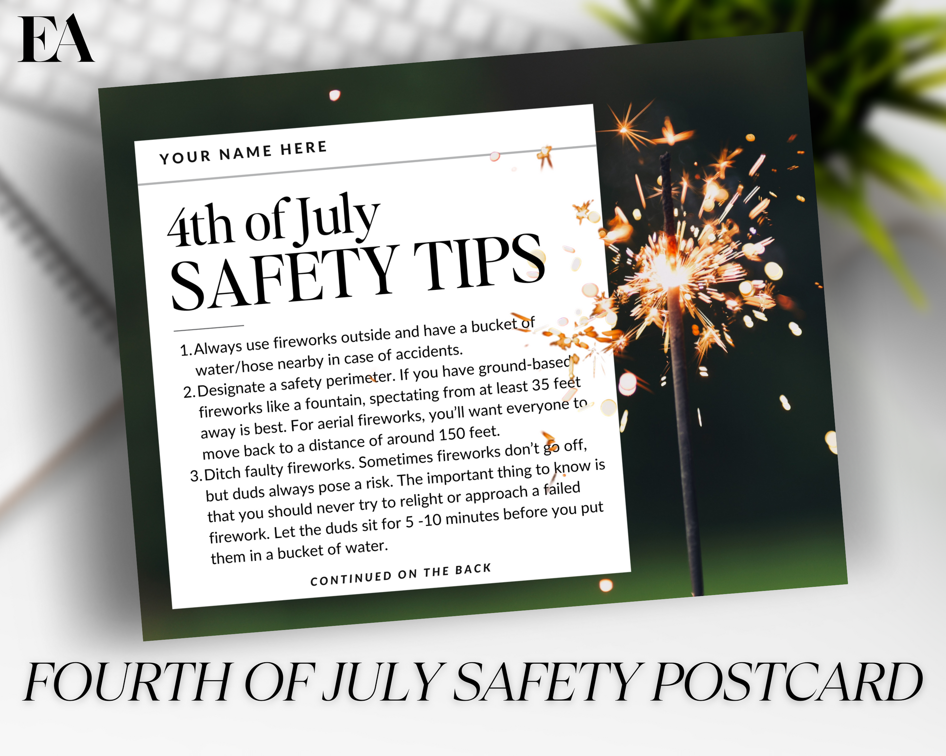 Real Estate Template – Fourth of July Safety Postcard