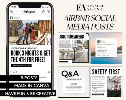 Real Estate Template – Minimal Airbnb Social Media Posts