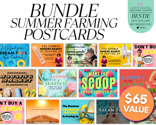 Real Estate Postcard Bundle for Summer Farming Postcard Bundle for Real Estate Summer Postcard Real Estate Farming Postcard Marketing Seller