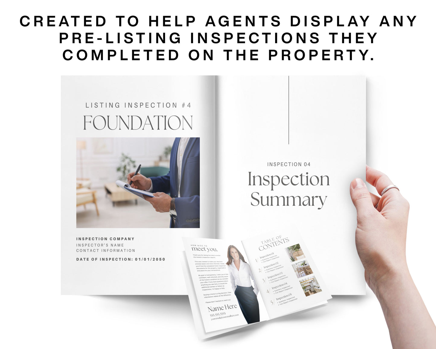 Listing Inspection Report Packet Template - Peaceful Design Style