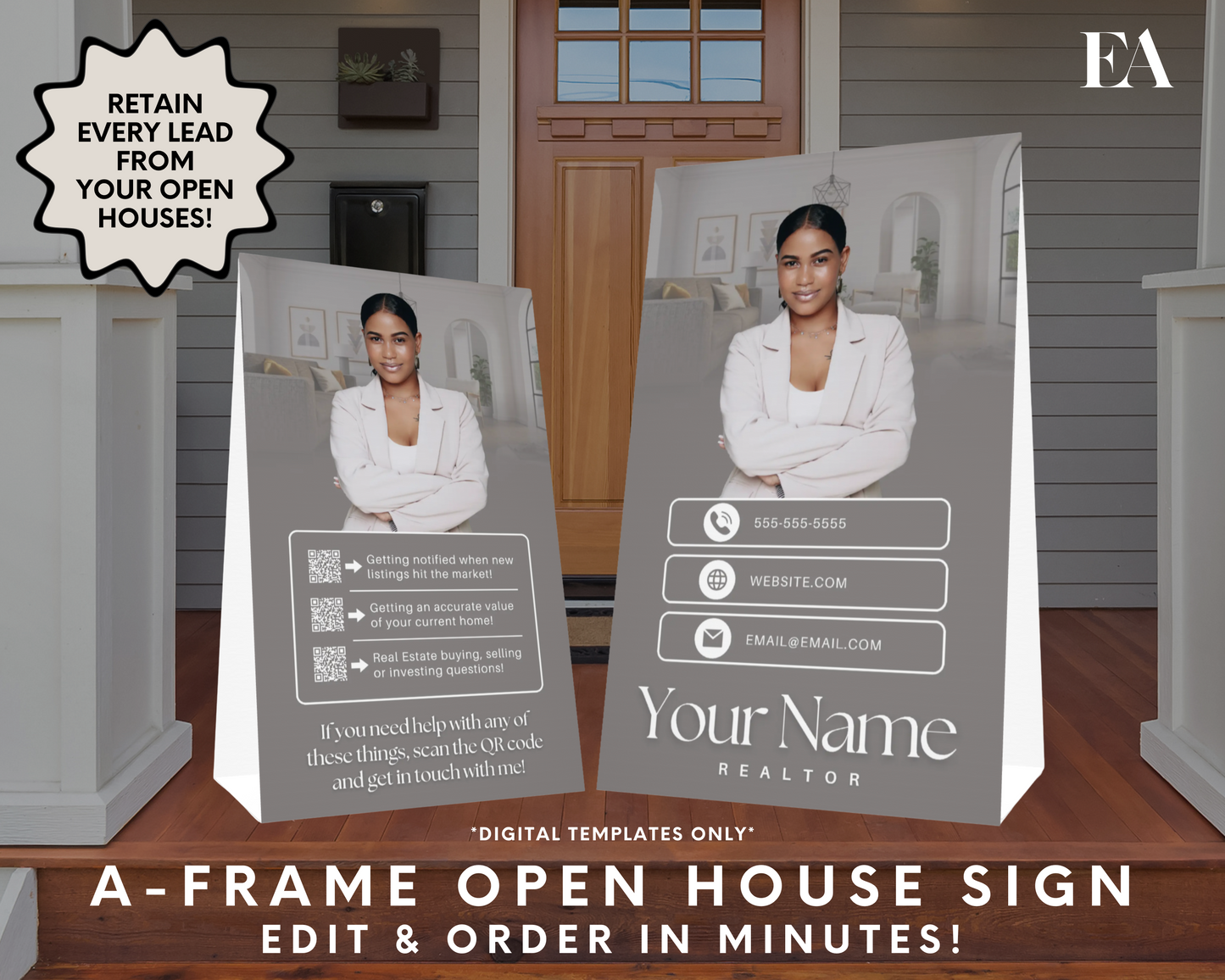 Open House A-Frame Sign 2 - Peaceful Design Style