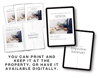 Listing Inspection Report Packet Template - Peaceful Design Style