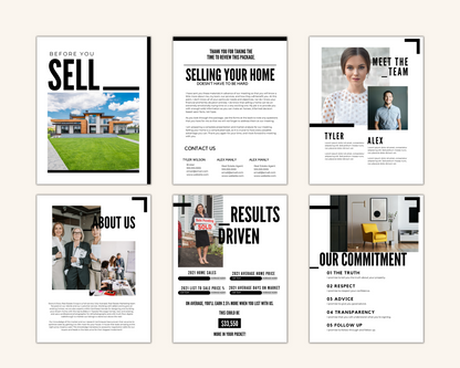 Listing presentation, real estate marketing, realtor marketing, real estate marketing templates, seller packet, real estate listing marketing templates 