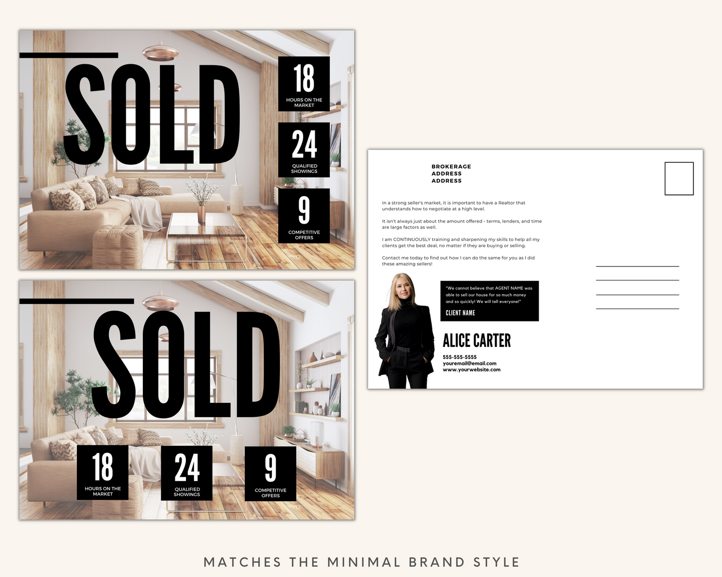 Real Estate Template – Minimal Sold Fast Postcard