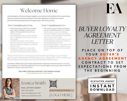 Real Estate Buyer's Agreement Cover Letter