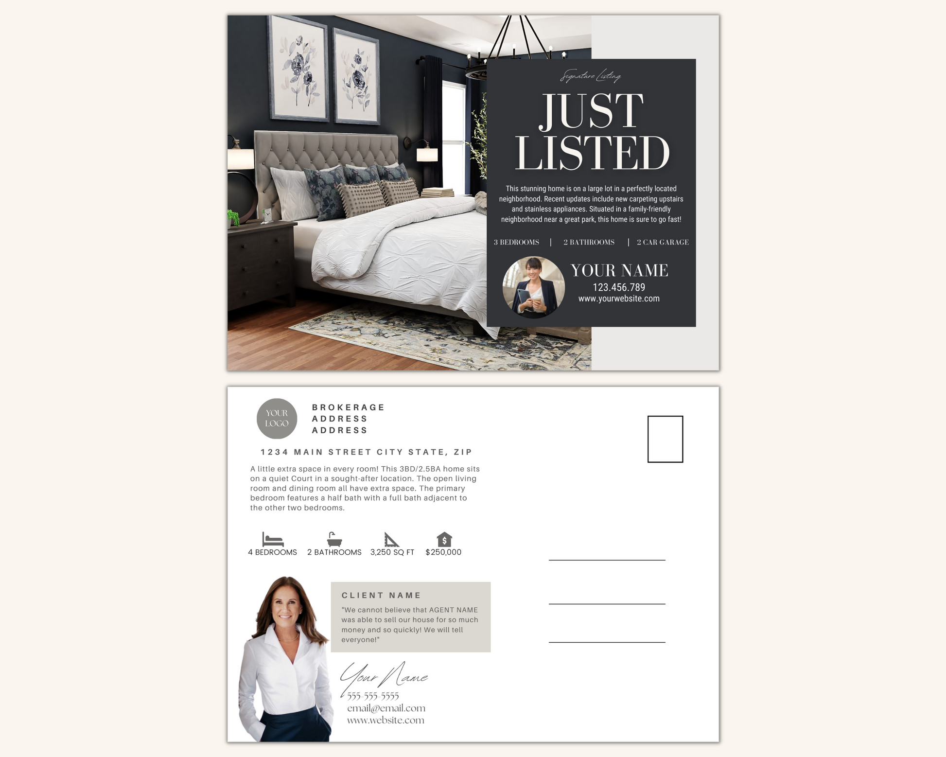 Real Estate Template – Real Estate Postcard 3 - Just Listed