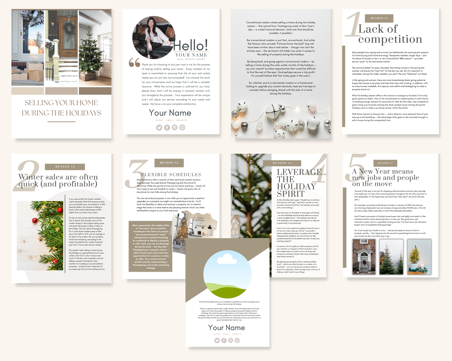 Canva Real Estate Holiday Listing Template Presentation Holiday Seller Packet Neighborhood Farming Real Estate Marketing Realtor Flyer Real Estate Farming