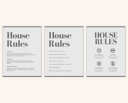 Real Estate Template – House Rules Airbnb Sign