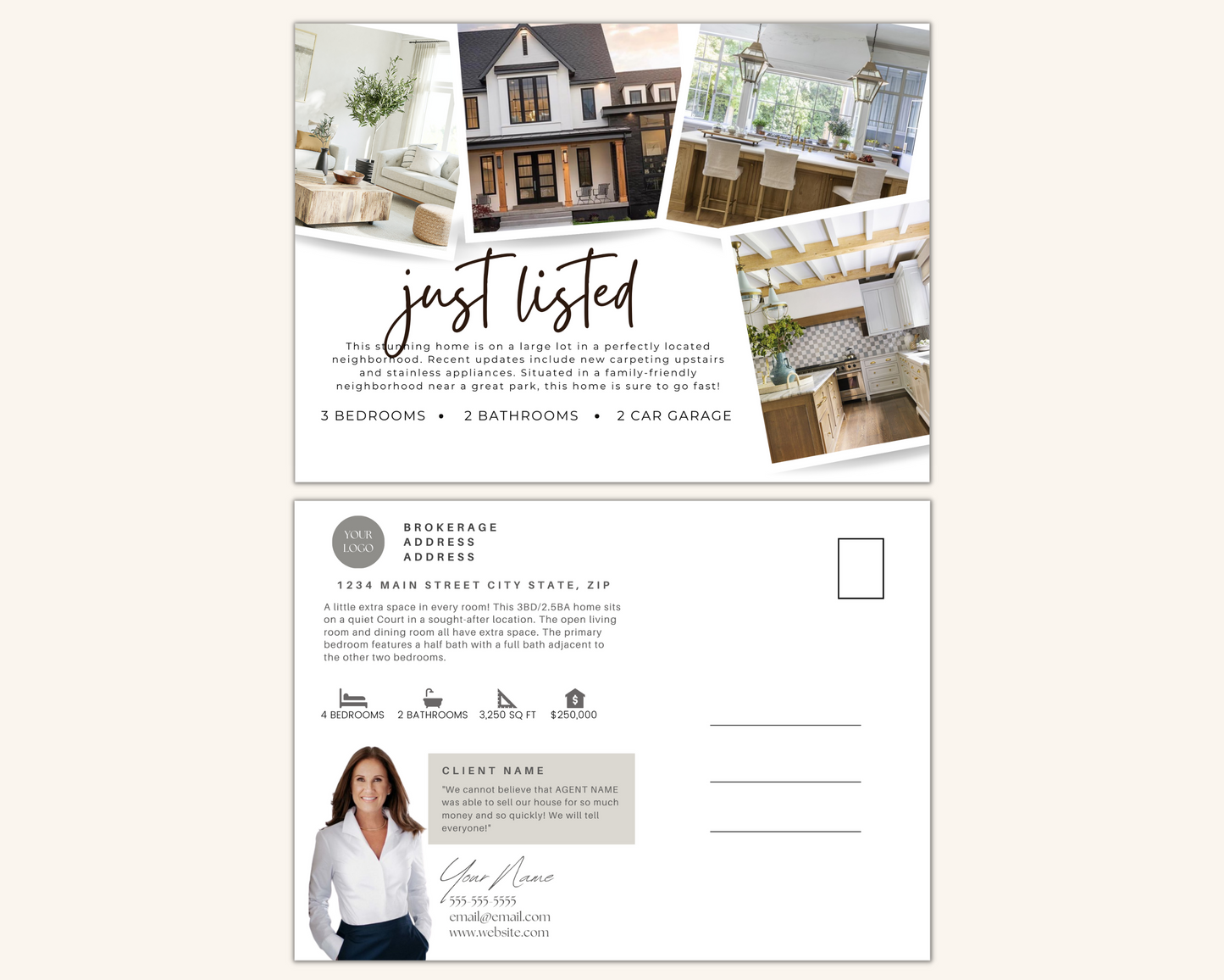 Real Estate Template – Real Estate Postcard 4 - Just Listed